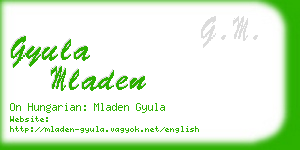 gyula mladen business card